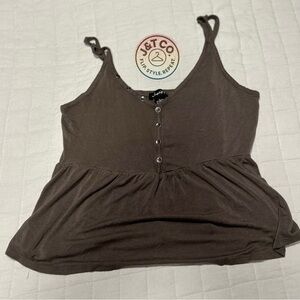 Justify Brown Bustier Peplum Camisole